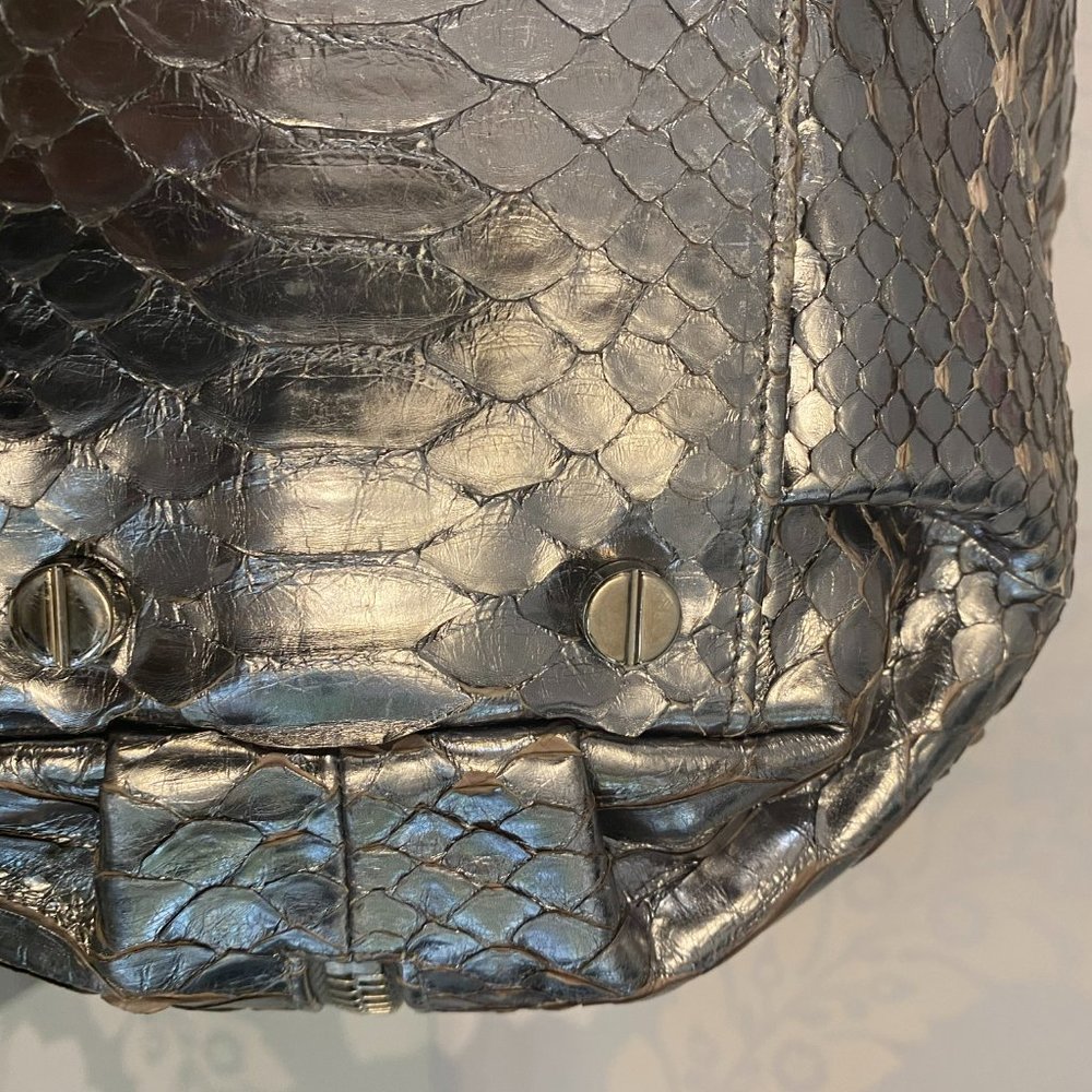 Michael Kors/Italy Metallic Python Silver Snake S… - image 5